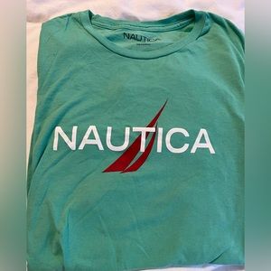 NWOT Nautica short sleeve T shirt mint green with red emblem size XL